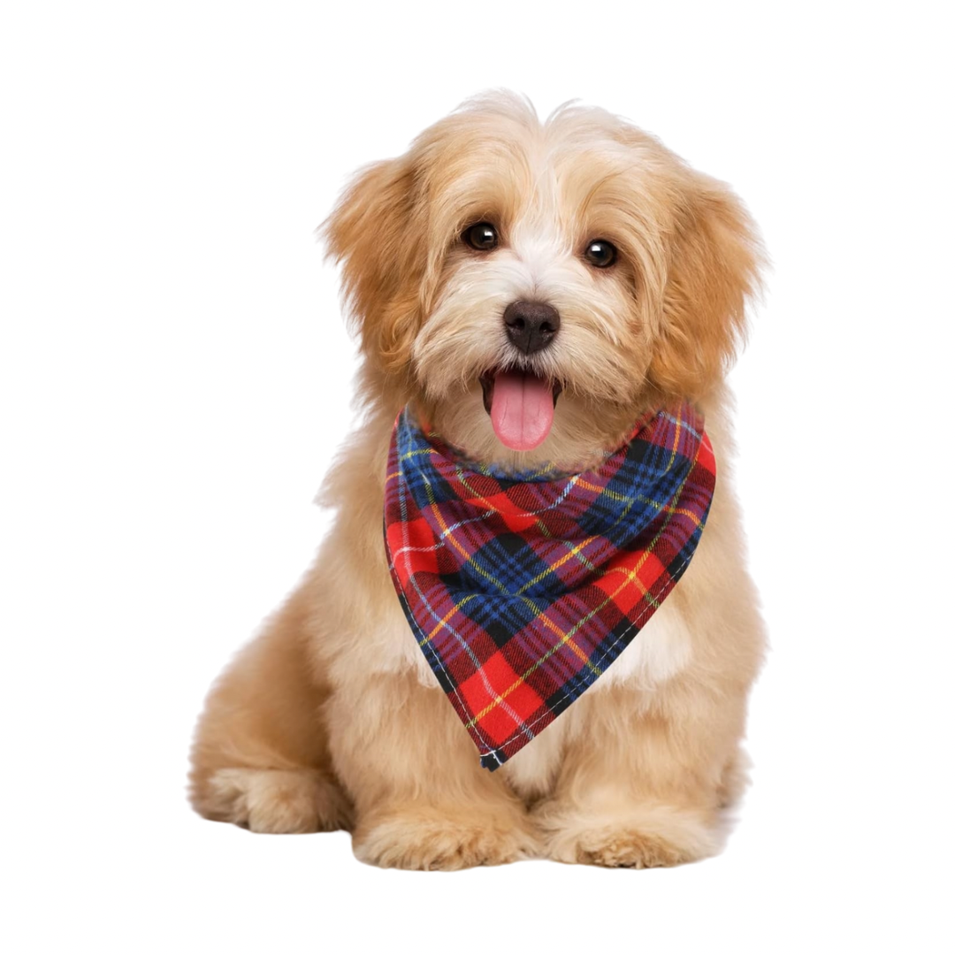 Adjustable Plaid Dog Bandanas Accessories (12 PACK)