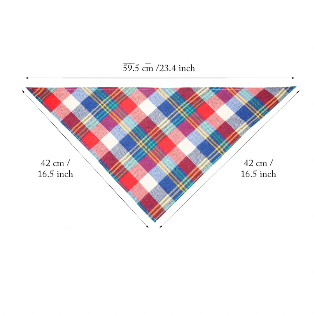 Adjustable Plaid Dog Bandanas Accessories (12 PACK)