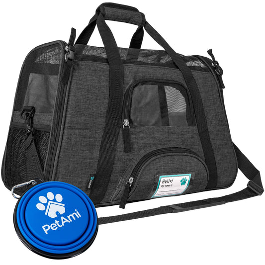 Airline Approved Pet Carrier for Cat, Soft Sided Dog Carrier Small Dog, Cat Travel Supply Accessories Indoor Cat, Ventilated Pet Carrying Bag Medium Large Kitten Puppy, Small Heather Dark Gray