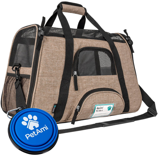 Airline Approved Pet Carrier for Cat, Soft Sided Dog Carrier for Small Dog, Cat Travel Supply Accessories Indoor Cat, Ventilated Carrying Bag Medium Large Kitten Puppy, Small Heather Taupe