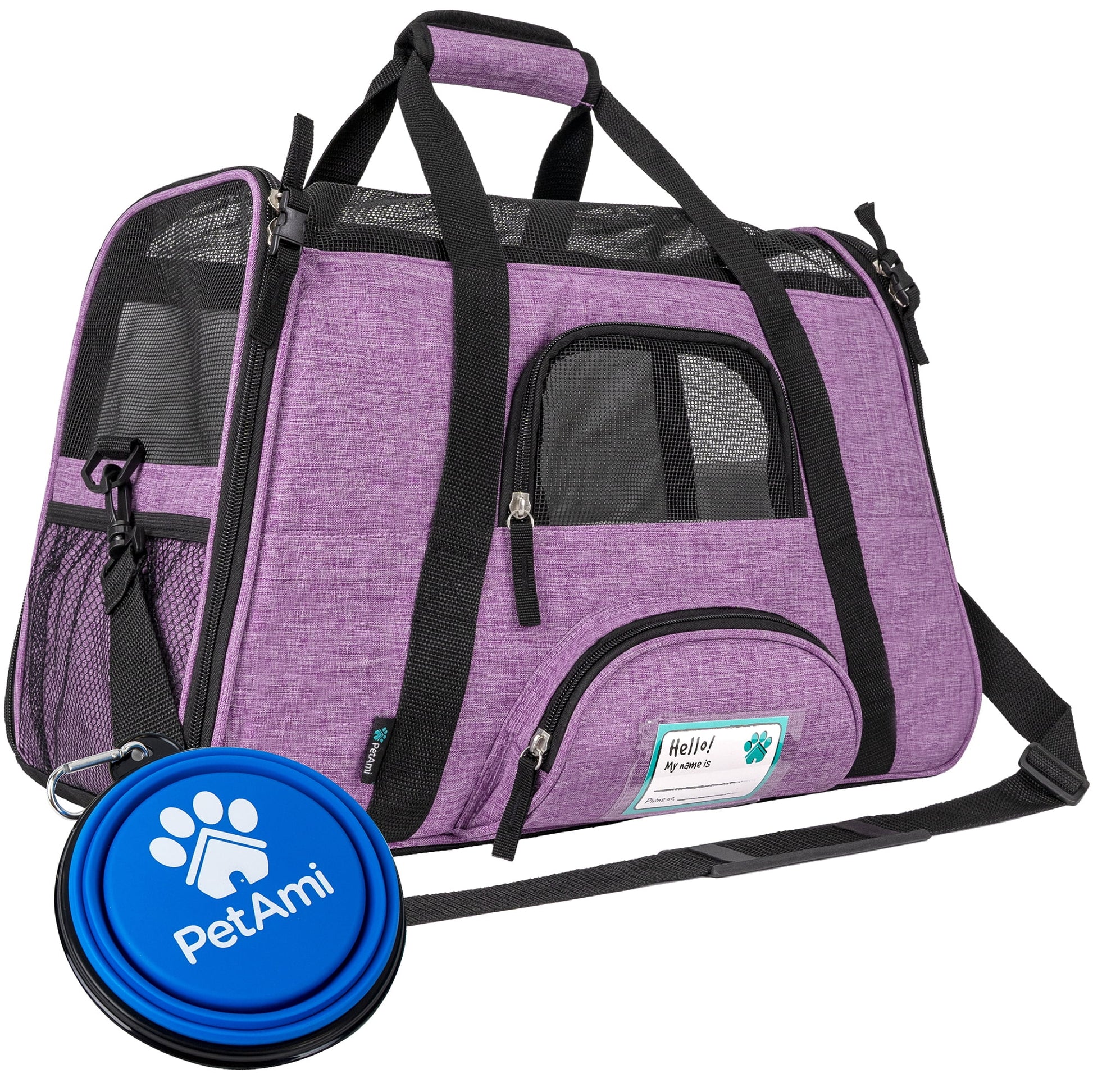 Airline Approved Pet Carrier for Cat, Soft Sided Dog Carrier for Small Dog, Cat Travel Supply Accessories Indoor Cat, Ventilated Pet Carrying Bag Medium Large Kitten Puppy, Small Heather Purple