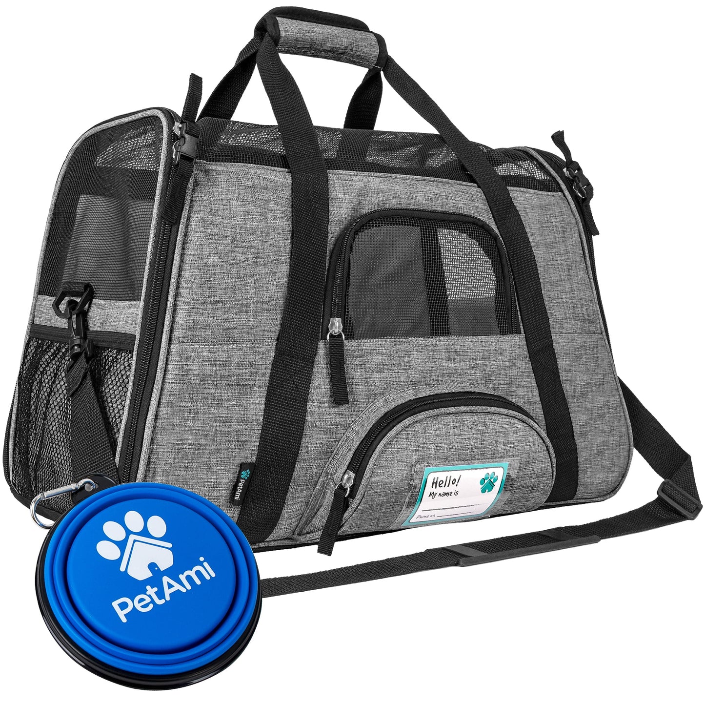Airline Approved Pet Carrier for Cat, Soft Sided Dog Carrier for Small Dog, Cat Travel Supplies Accessories Indoor Cat, Ventilated Pet Carrying Bag Medium Large Kitten Puppy, Small Heather Gray