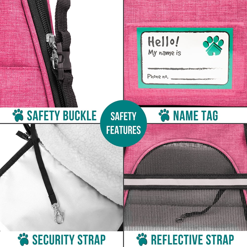 Airline Approved Pet Carrier for Cat, Soft Sided Dog Carrier for Small Dog, Cat Travel Supplies Accessories Indoor Cat, Ventilated Pet Carrying Bag Medium Large Kitten Puppy, Small Heather Pink
